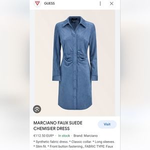 Powder blue faux suede Marciano Dress